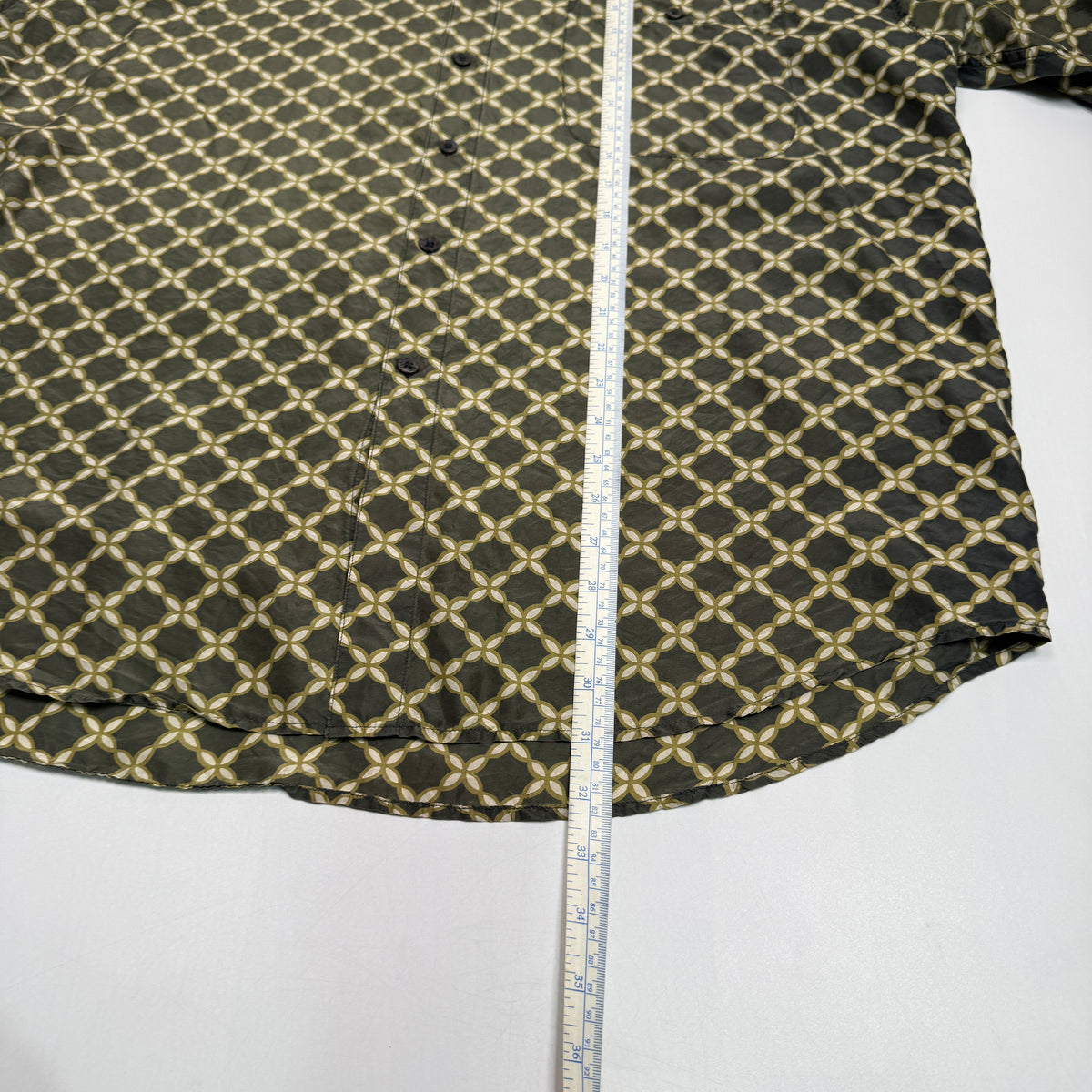 VTG Silk Uomo Floral Silk Button Up XL