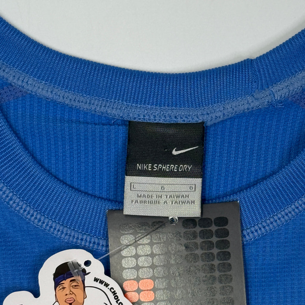 NWT Y2K Nike Sphere Dry Mini Swoosh T Shirt L Blue