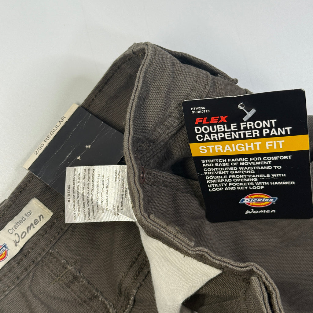 NWT Dickies Double Front Carpenter Straight Fit Pants 28" S Olive