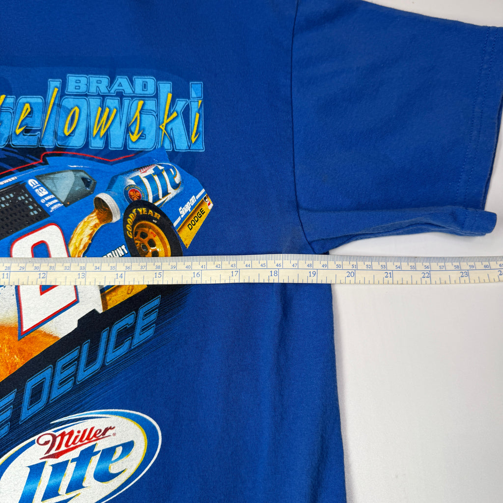 Y2K Kurt Busch Miller Lite Dodge T Shirt M Blue