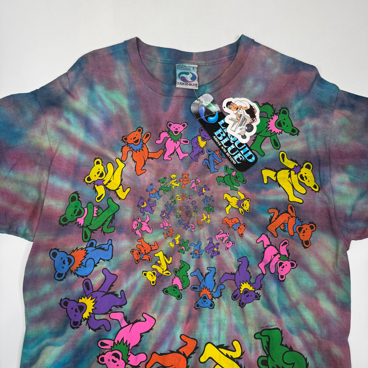 NWT VTG 1998 Grateful Dead Dancing Bears Tie Dye T Shirt L