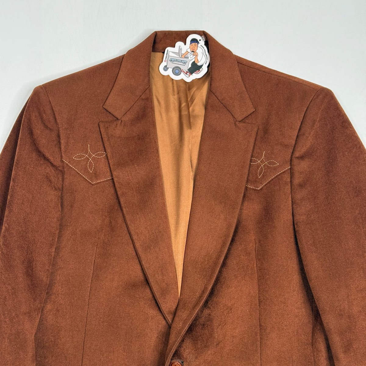 VTG Stetson Western Blazer Embroidered Cowboy L Brown