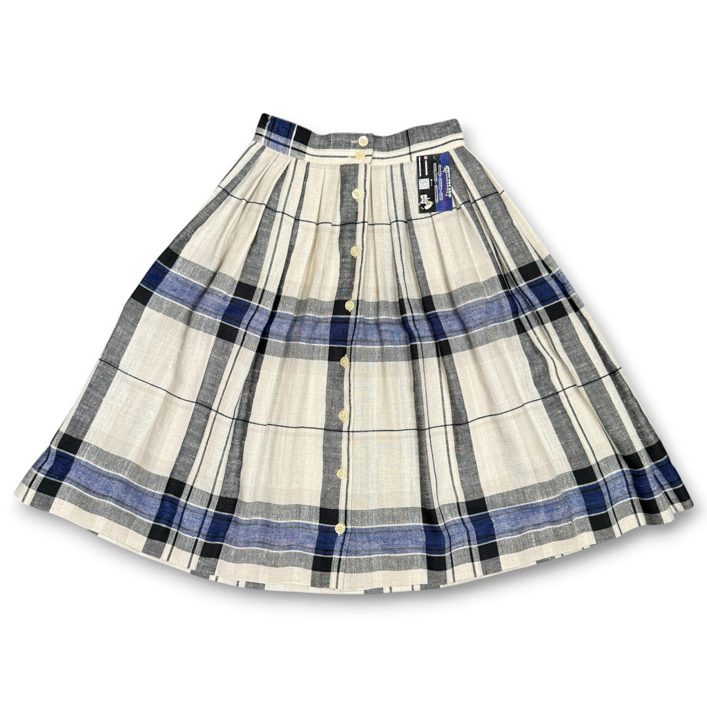 VTG Chaus Skirt Plaid Button Front A Line Skirt 26" S