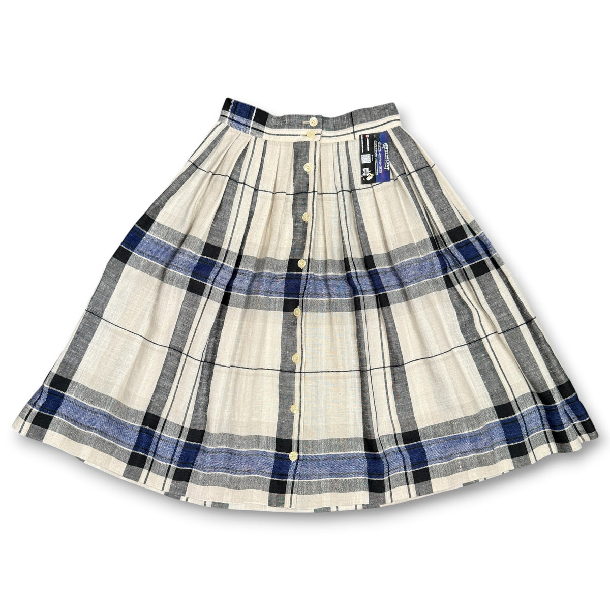 VTG Chaus Skirt Plaid Button Front A Line Skirt 26" S