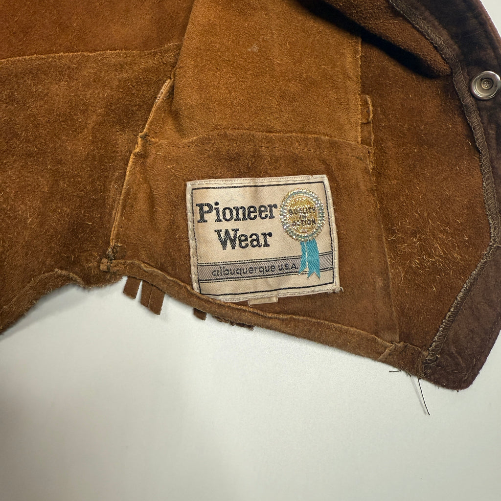 VTG Pioneer Wear Western Fringe Leather Vest