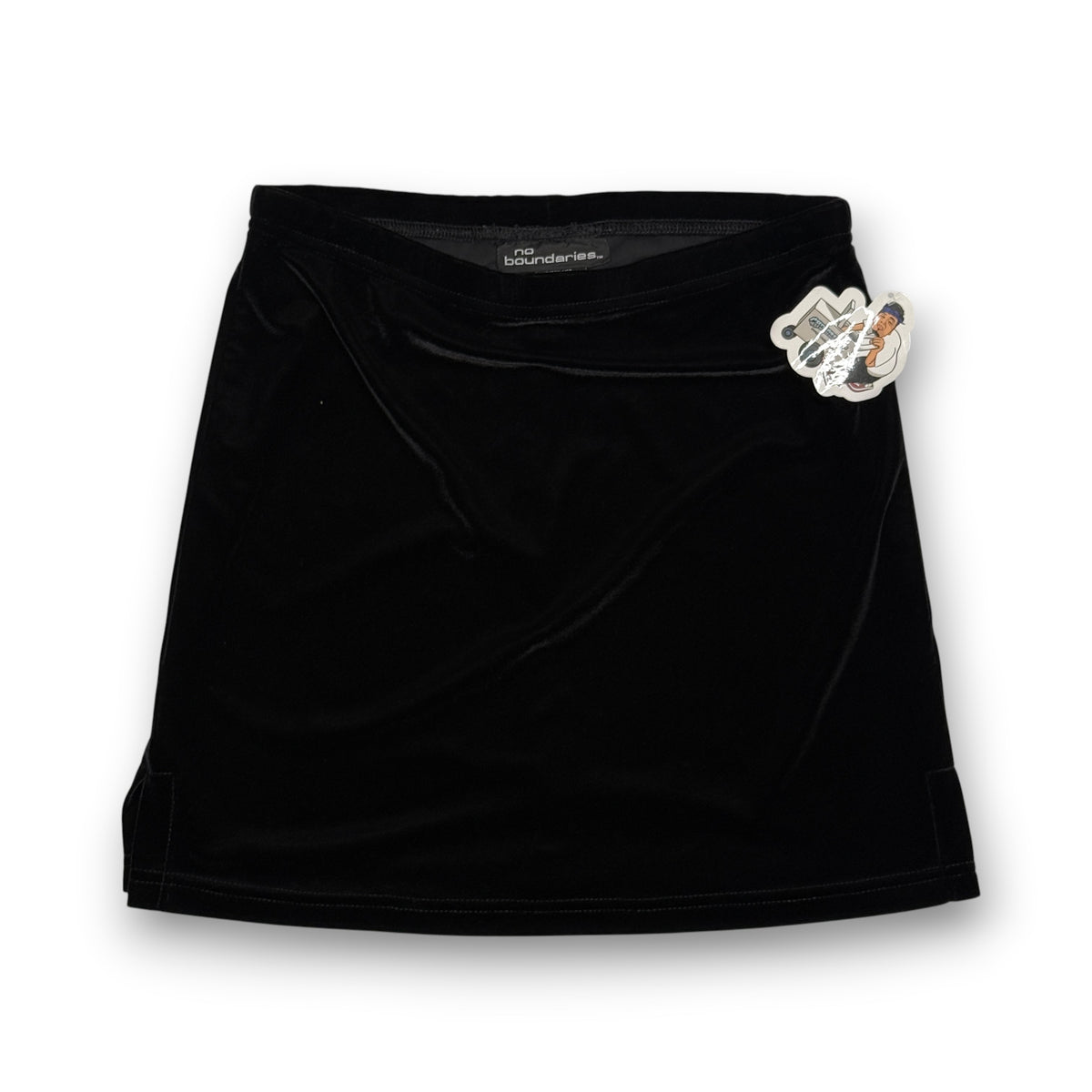 Y2K No Boundaries Black Velvet Mini Skirt 29"
