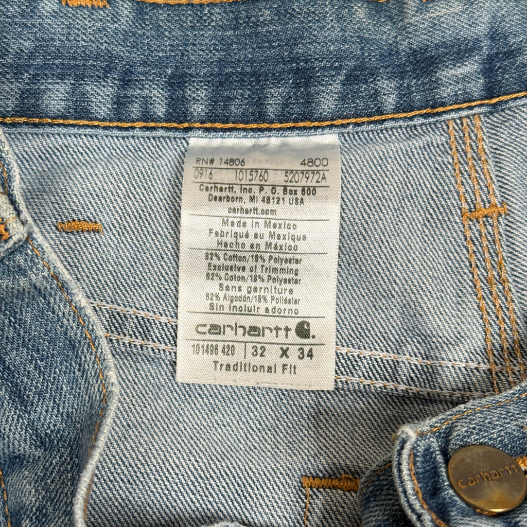 Carhartt Relaxed Straight Fit Rigby Denim Jeans 32"