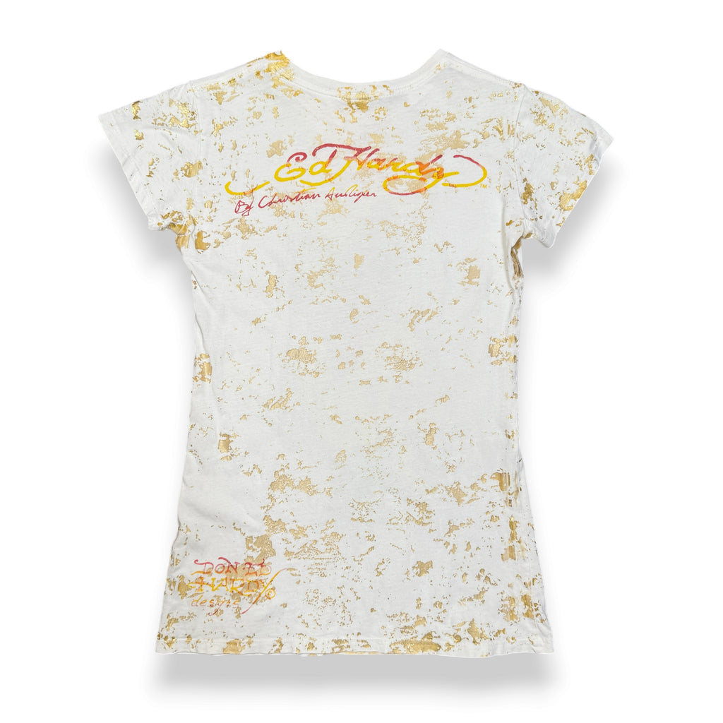 Y2k Ed Hardy Butterfly Skull T Shirt M