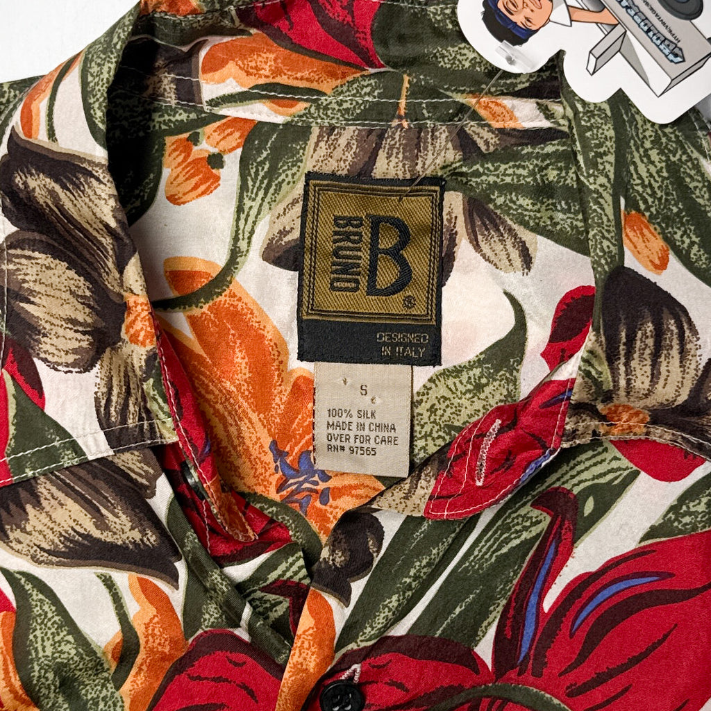 VTG Bruno Floral Silk Button Up M