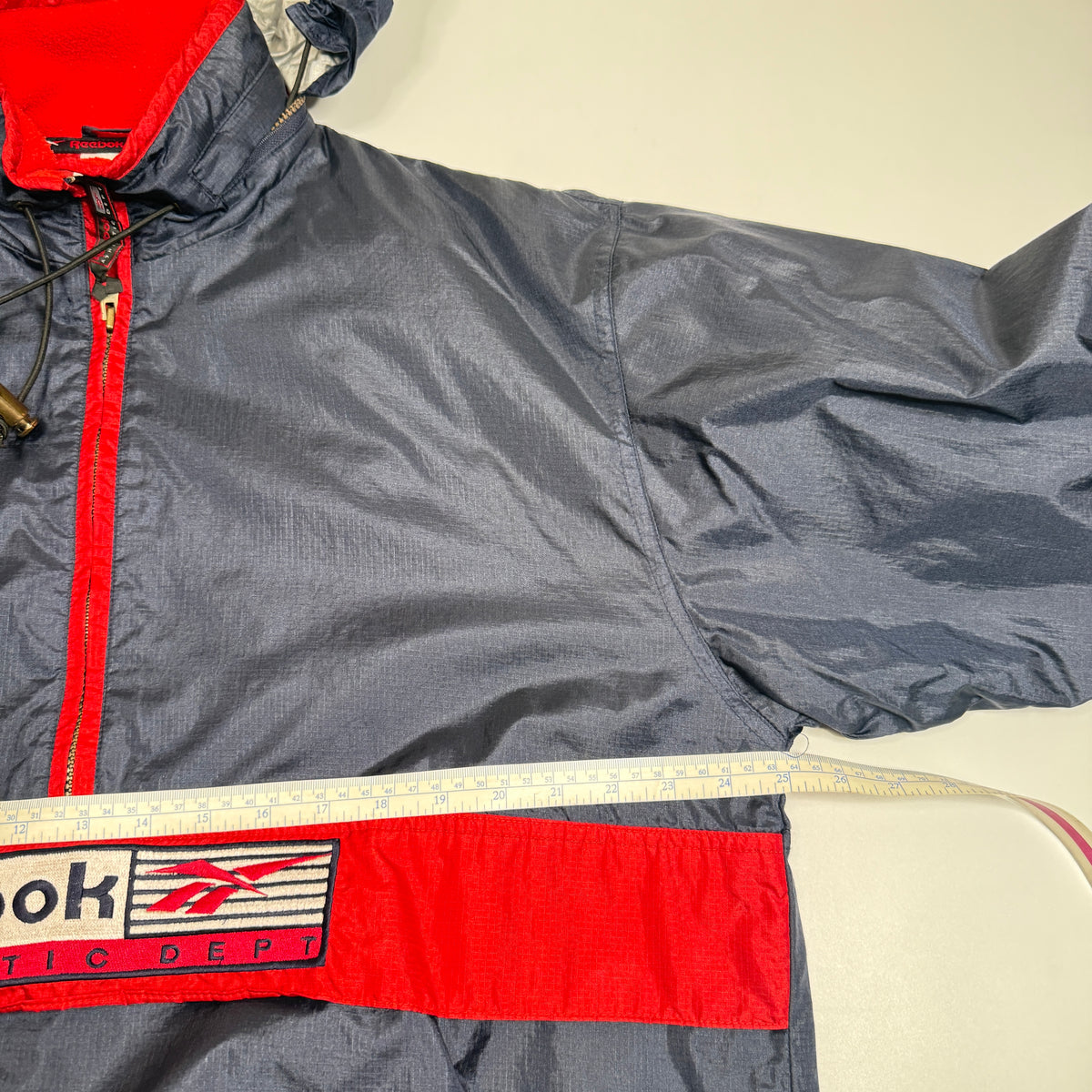 VTG Reebok Athletic Dept Hooded Windbreaker L