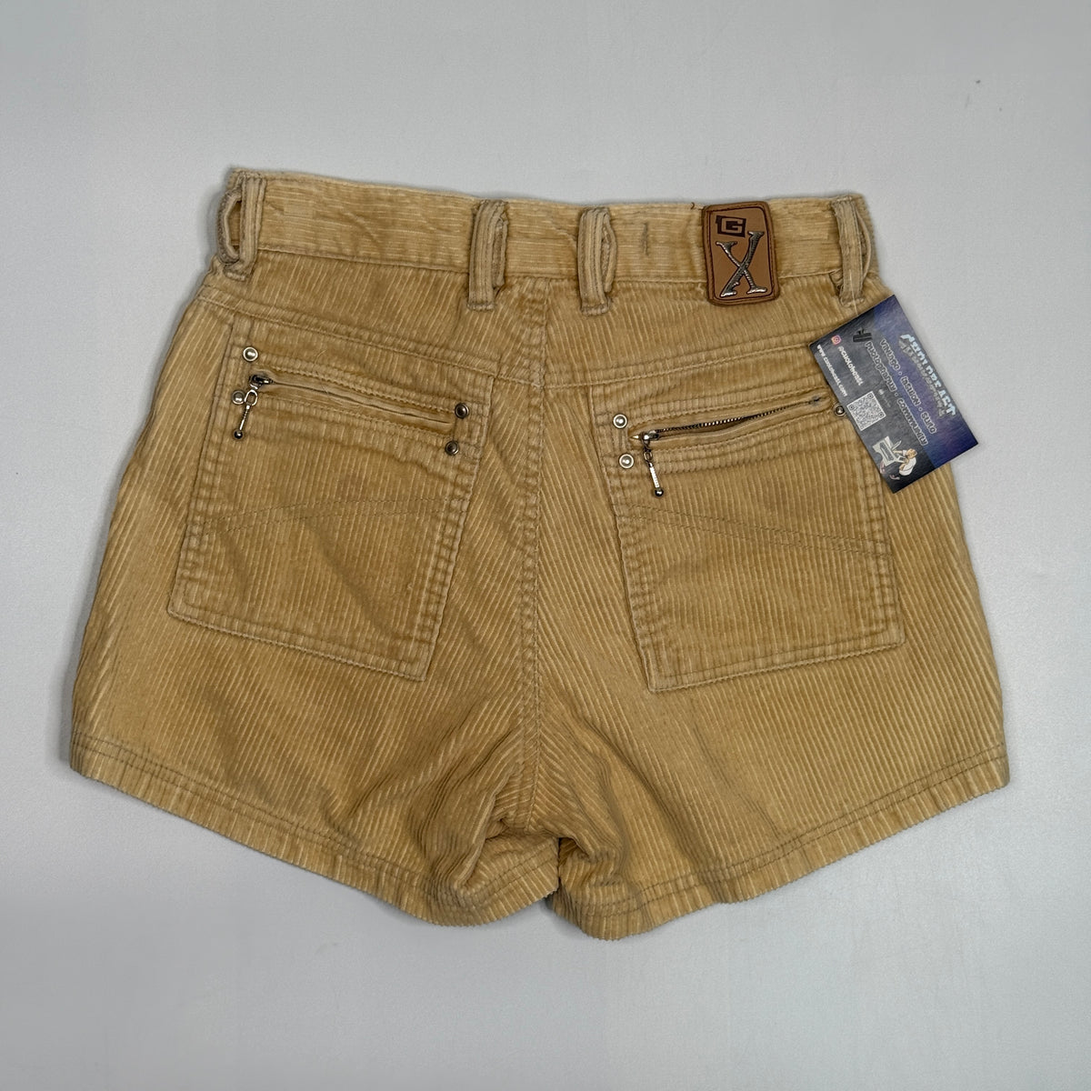 Y2K Corduroy Shorts 26" S Yellow