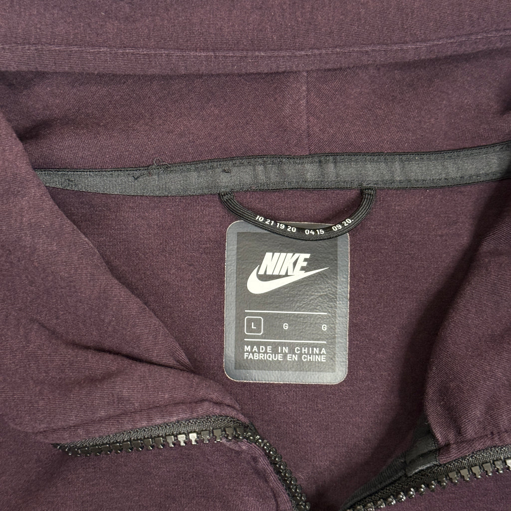 Nike Tech Fleece Full Zip Hoodie L Dark Magenta