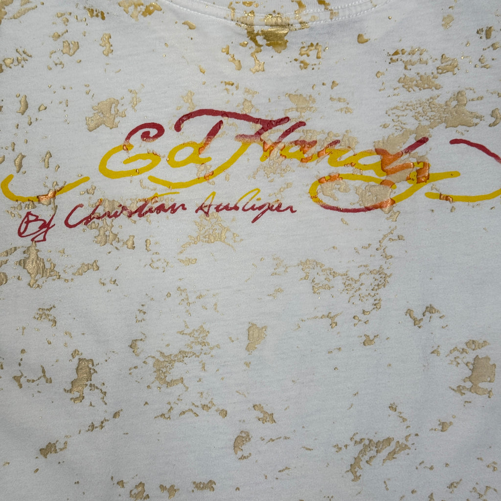 Y2k Ed Hardy Butterfly Skull T Shirt M