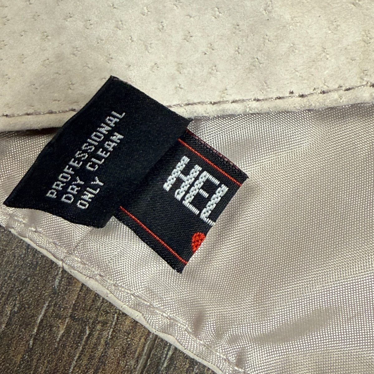 VTG Helium London Embroidered Beaded Leather Halter Top S Tan