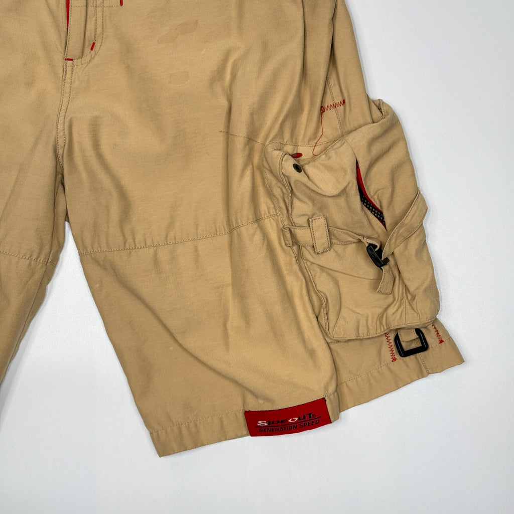 Y2K Side Out Utility Shorts 32" Khaki