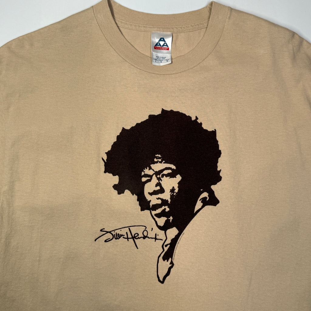 Y2K 2001 Jimmy Hendrix Felt T Shirt L Tan