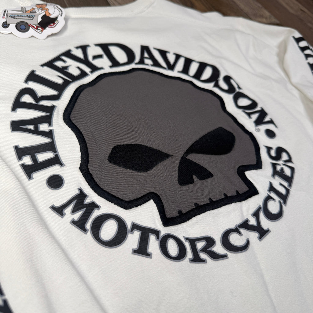 Harley Davidson Embroidered Skull L/S T Shirt M