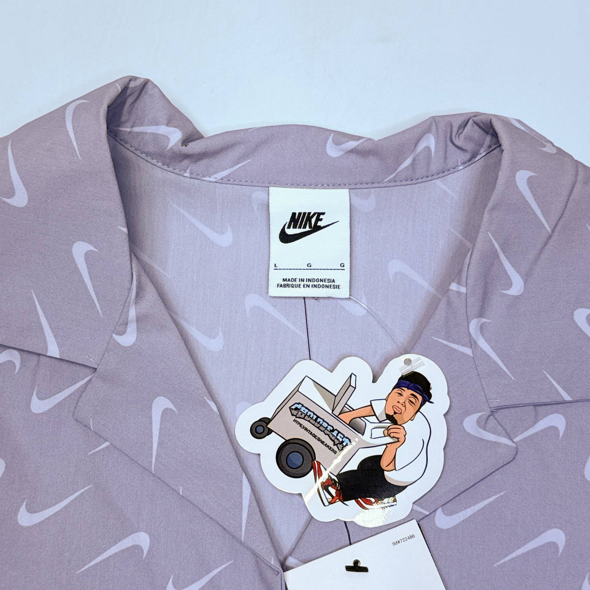 NWT Nike Check Woven Button Up L