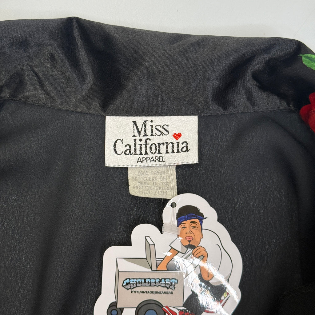VTG Miss California Rose Tie Crop Blouse M