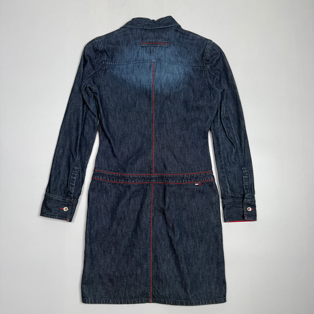 Y2K Tommy Hilfiger Denim Shirt Dress M Blue