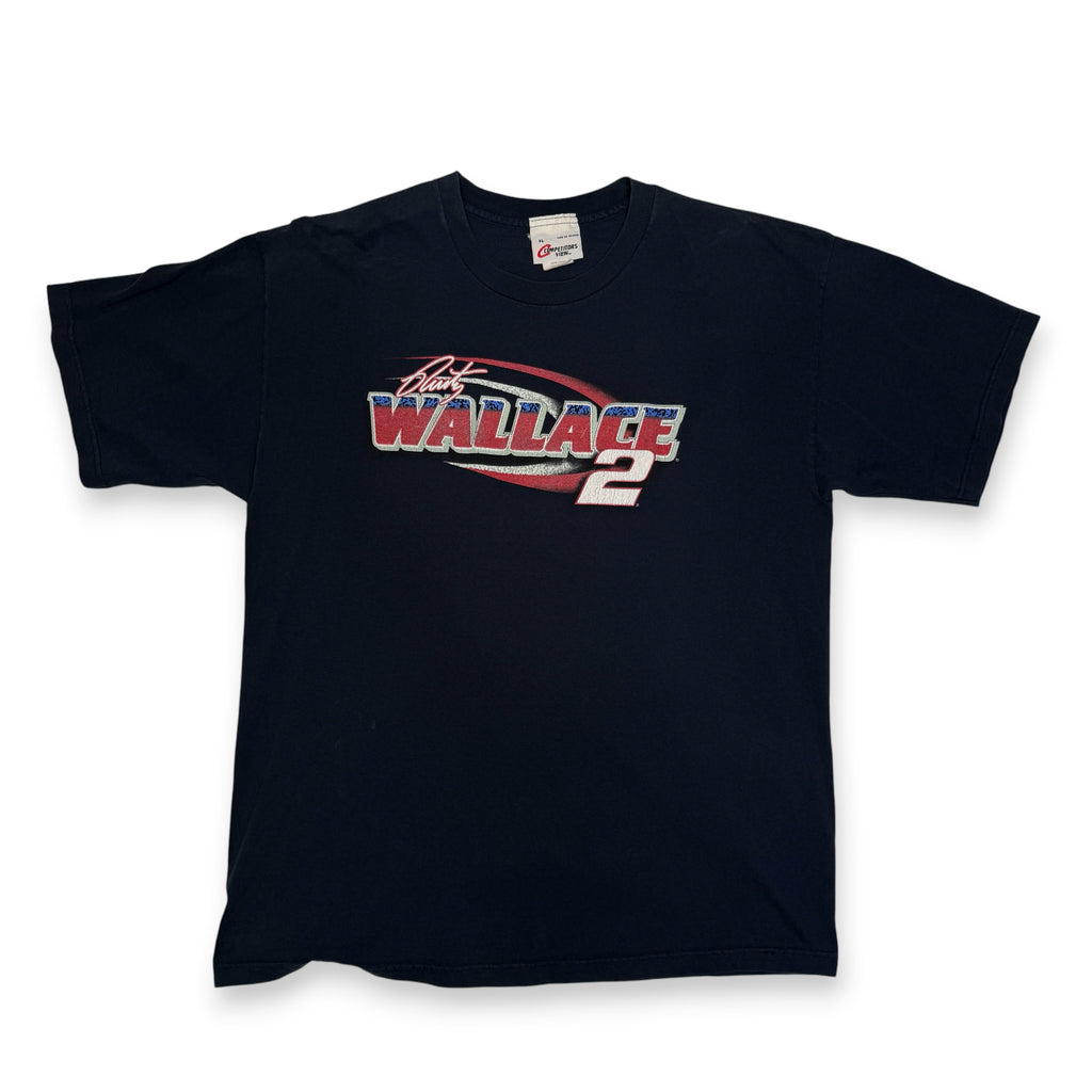 Y2K Rusty Wallace 2 Spell out T Shirt M Navy