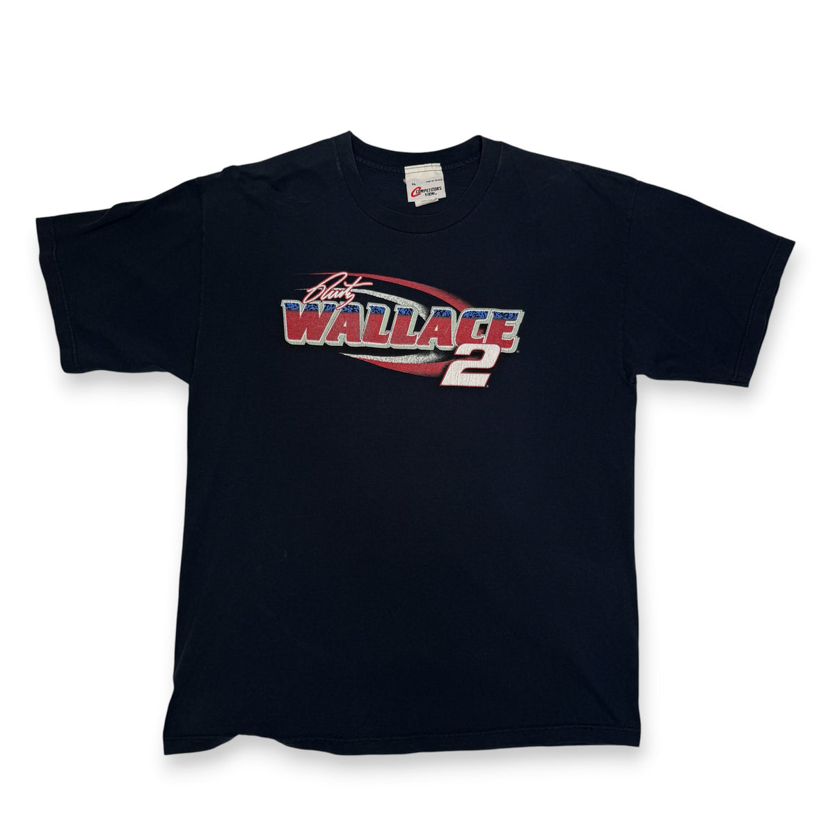 Y2K Rusty Wallace 2 Spell out T Shirt M Navy