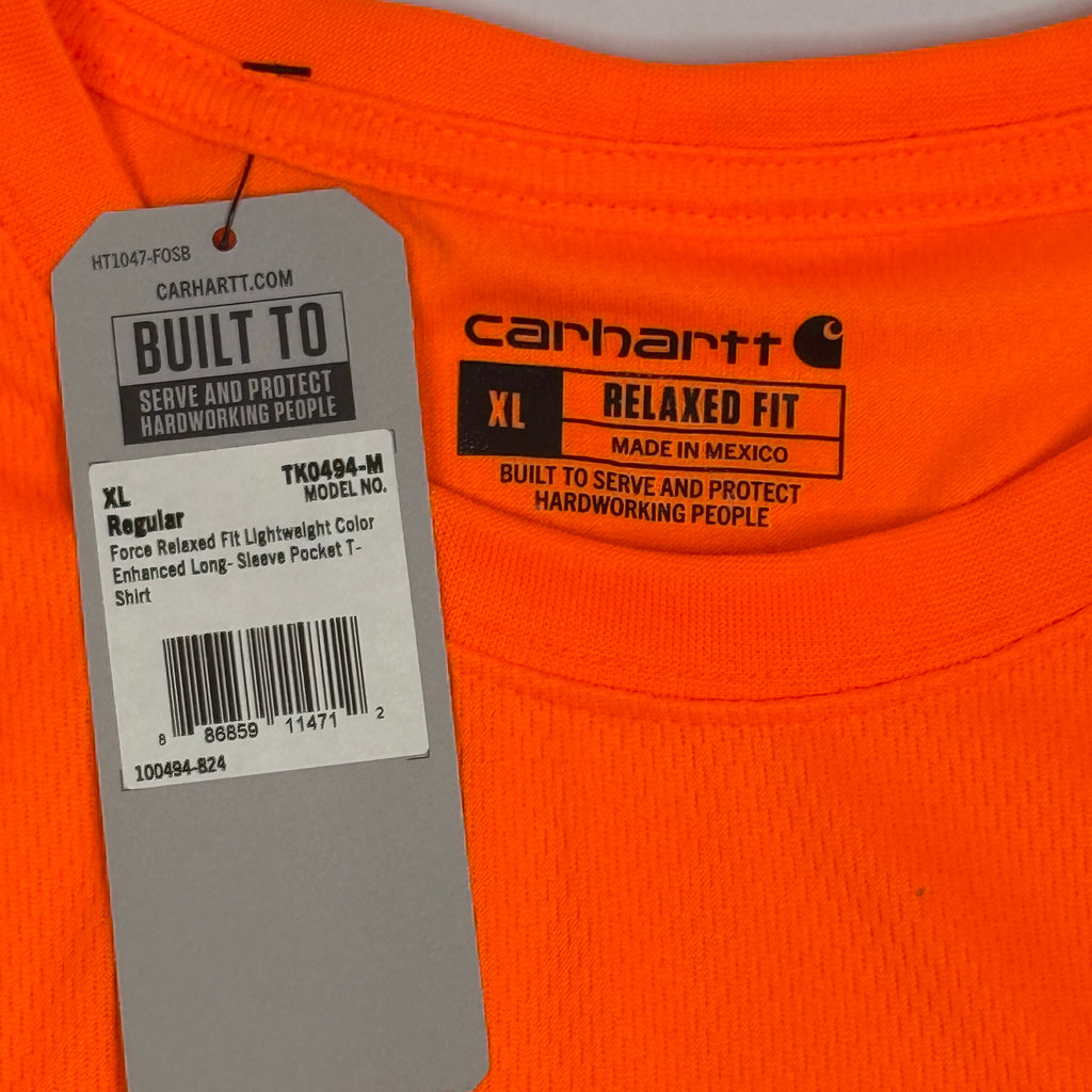 Carhartt Relaxed Fit Color Enhancement Force L/S Shirt XL Orange