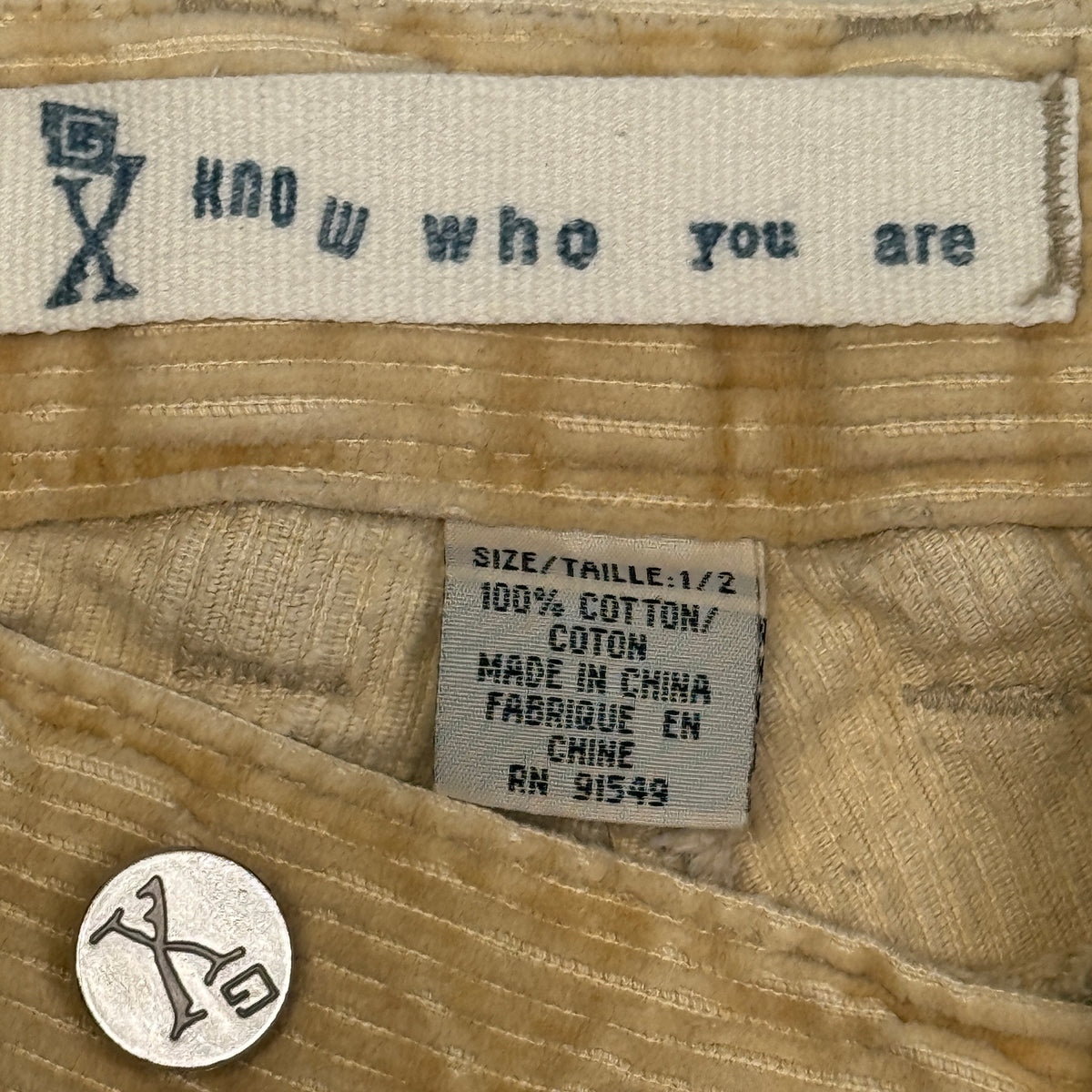 Y2K Corduroy Shorts 26" S Yellow
