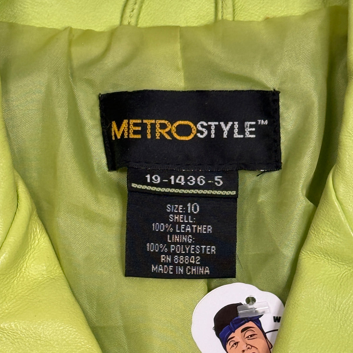 Y2K Metrostyle Leather Pantsuit Set Ombre Blazer Flare Pants L Green Blue