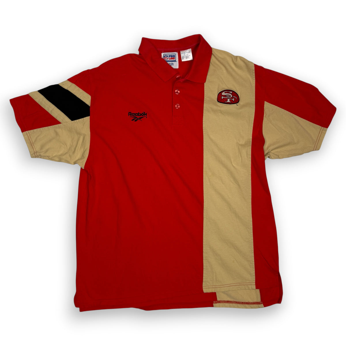 VTG Reebok Proline 49ers Colorblock Polo Shirt L