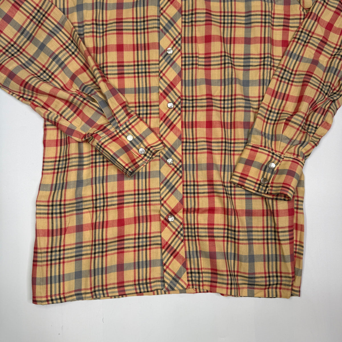 VTG BonHomme Western Plaid  Peal Snap L/S Button Up M