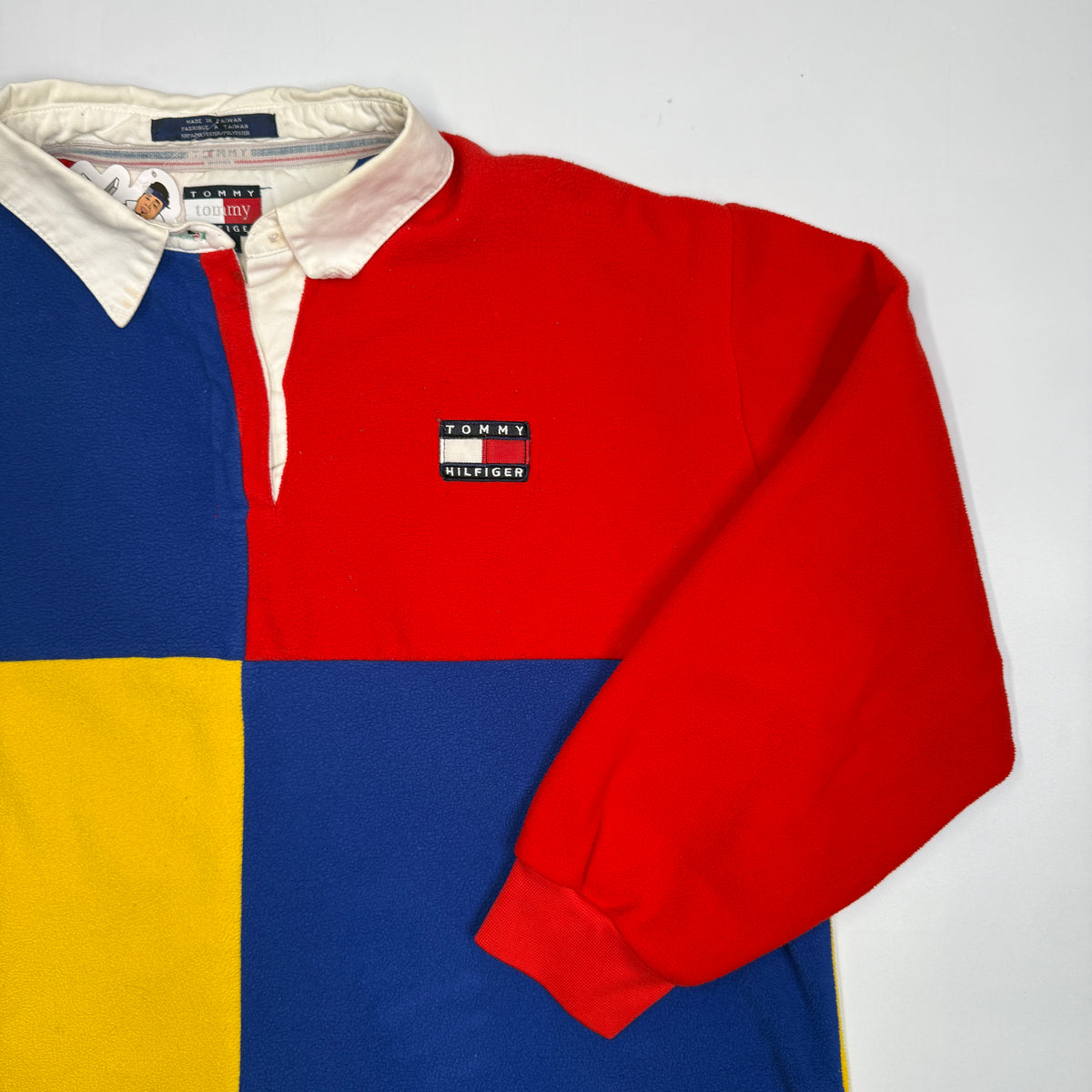 VTG Tommy Hilfiger Colorblock Fleece Polo S Boxy