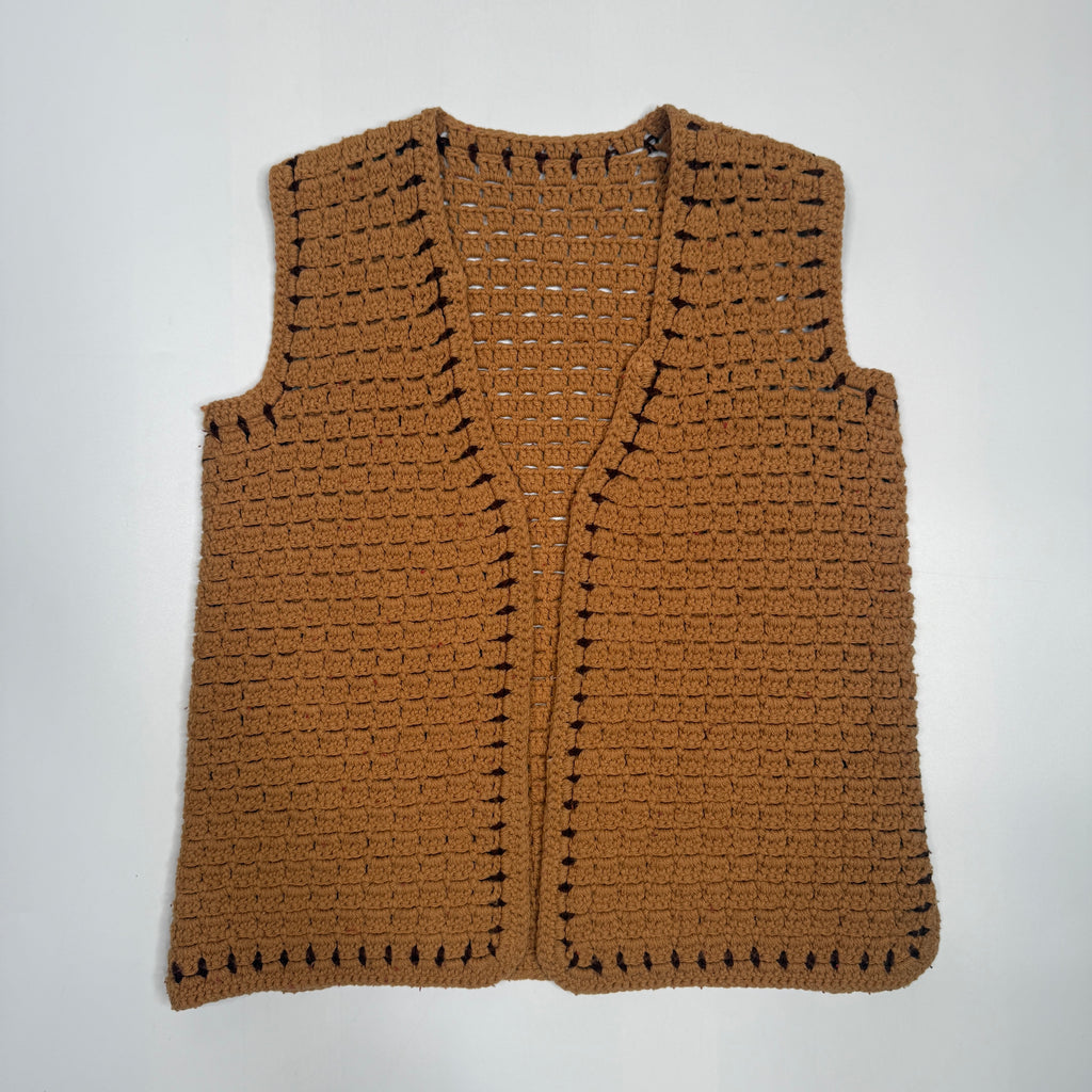 Hand Made Crochet Knit Sweater Vest S