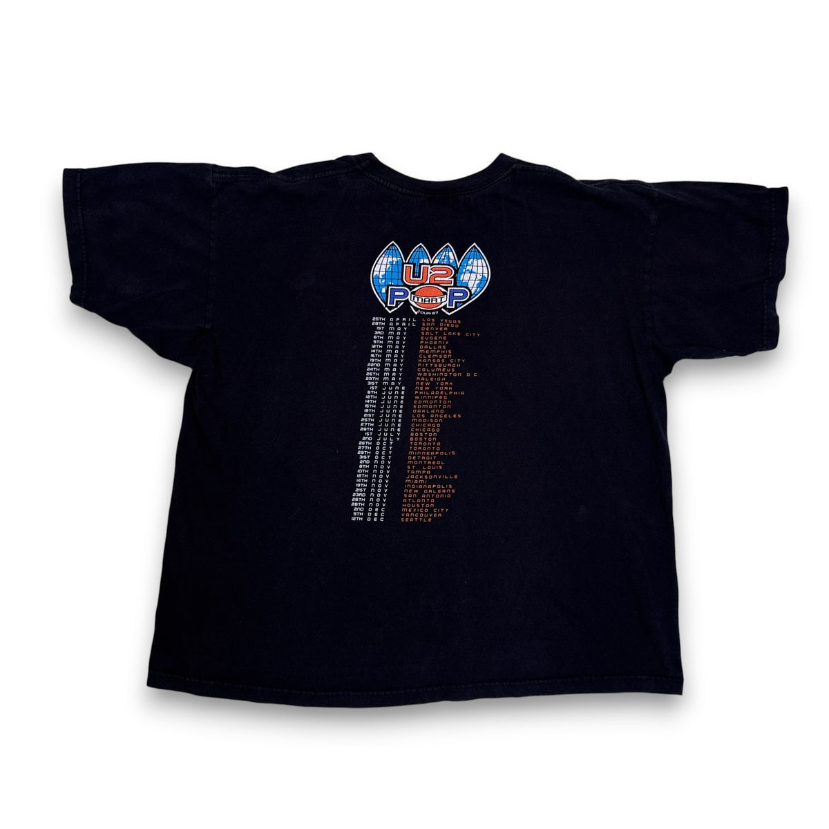 VTG U2 Popmart Tour Boxy T Shirt L/XL Black