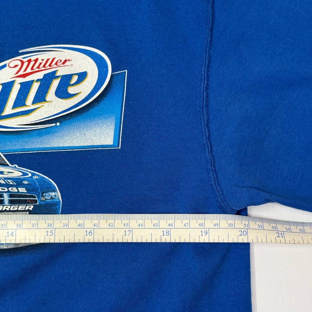Y2K Kurt Busch 2 Miller Lite Nascar T Shirt M Blue