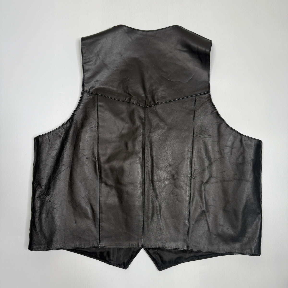 VTG Zony Inc Motorcycle Leather Vest XL Black