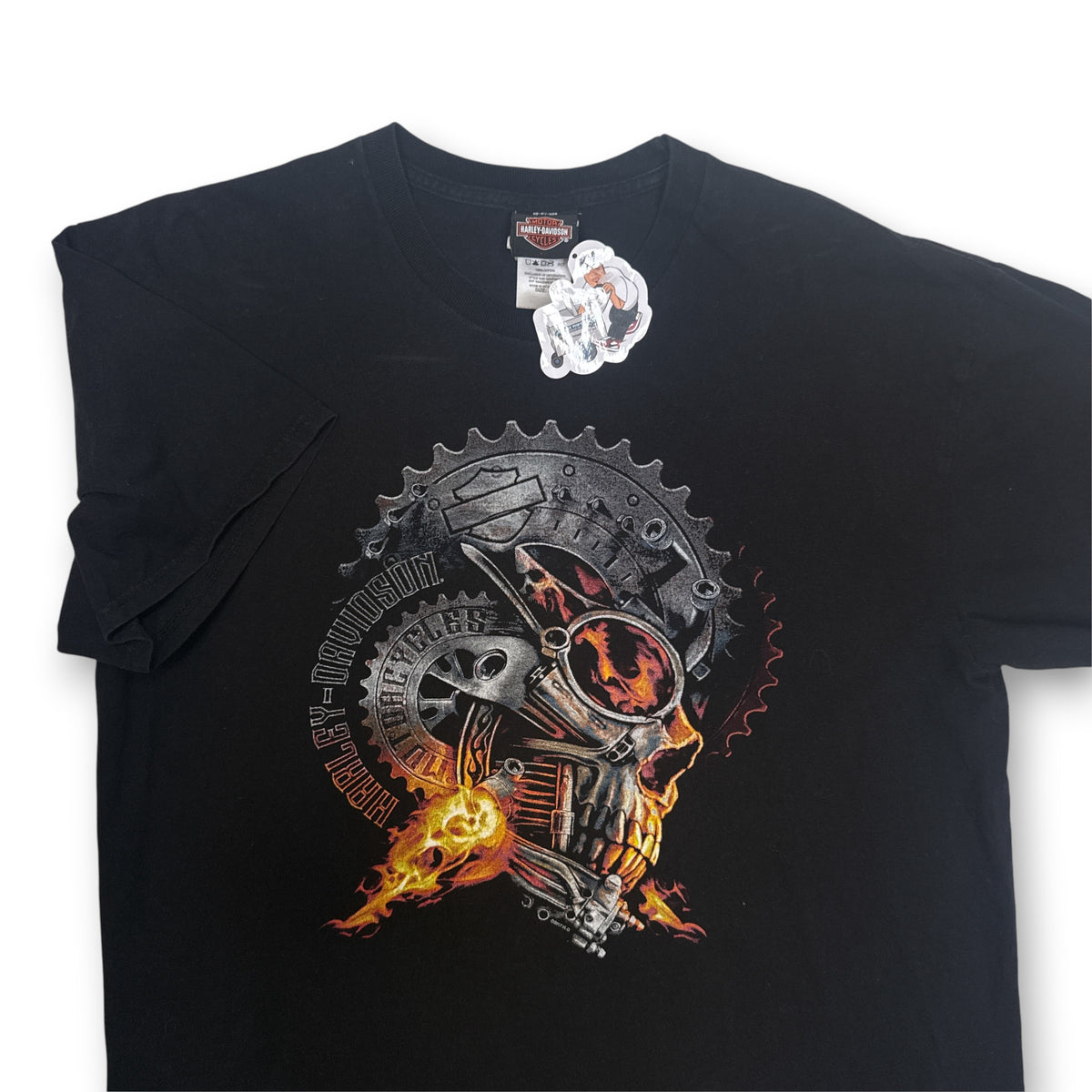 2017 Harley Davidson HD Flaming Gear Skull T Shirt XL