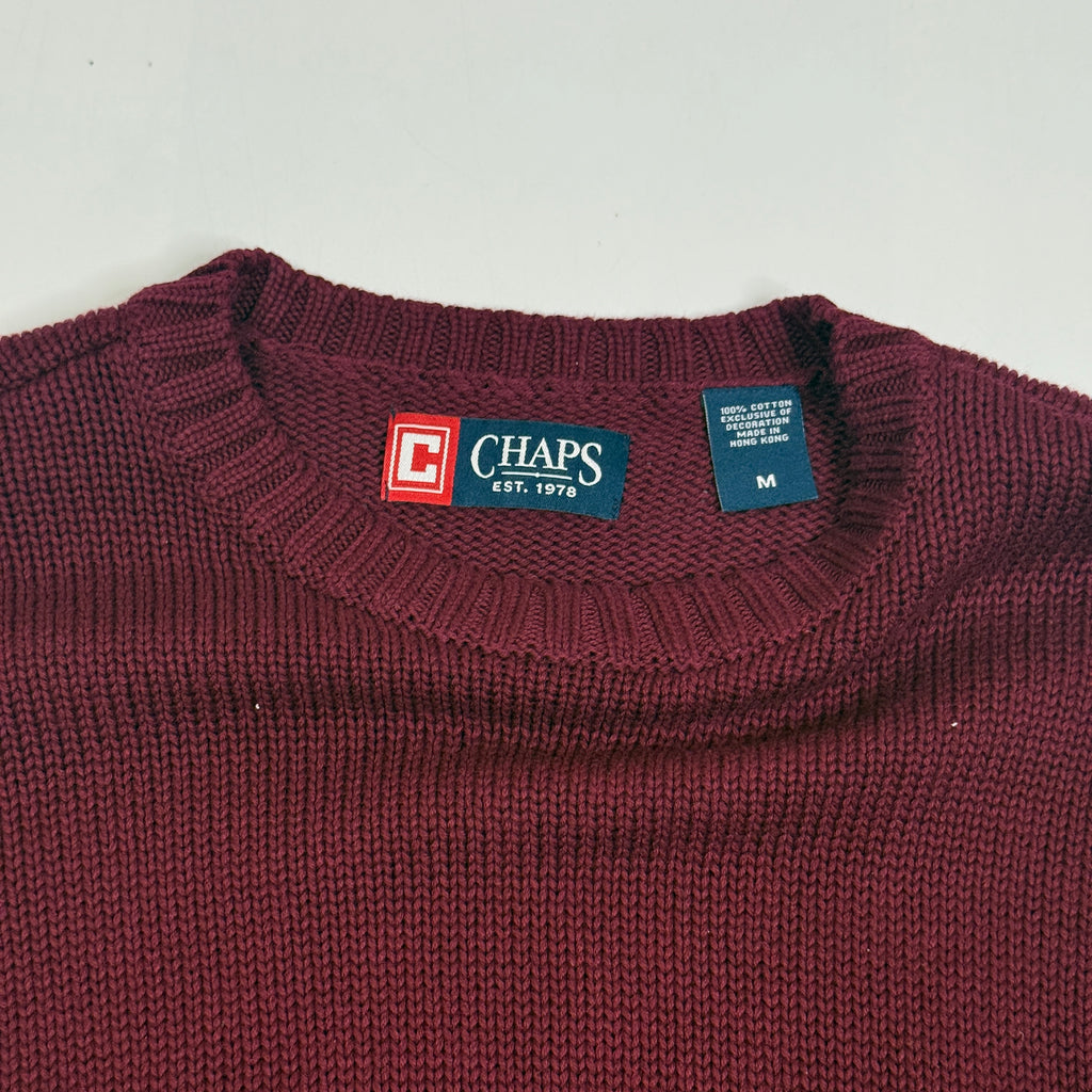 VTG Chaps Knitted Sweatshirt M Burgundy