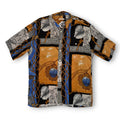 VTG Burma Bibas Baroque Greek Rayon Button Up L