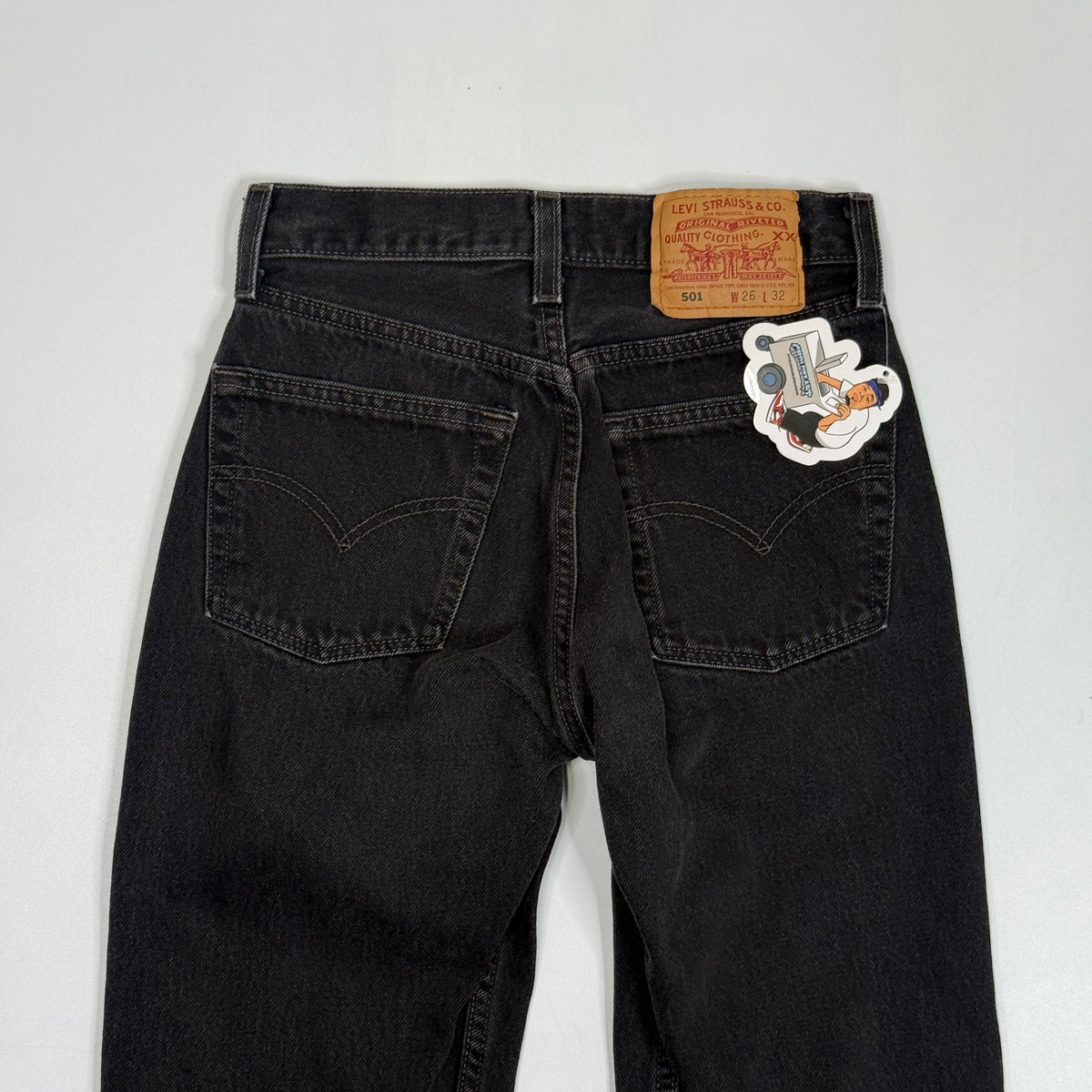 VTG Levis 501 High Rise Straight Leg Jeans 25" XS Black