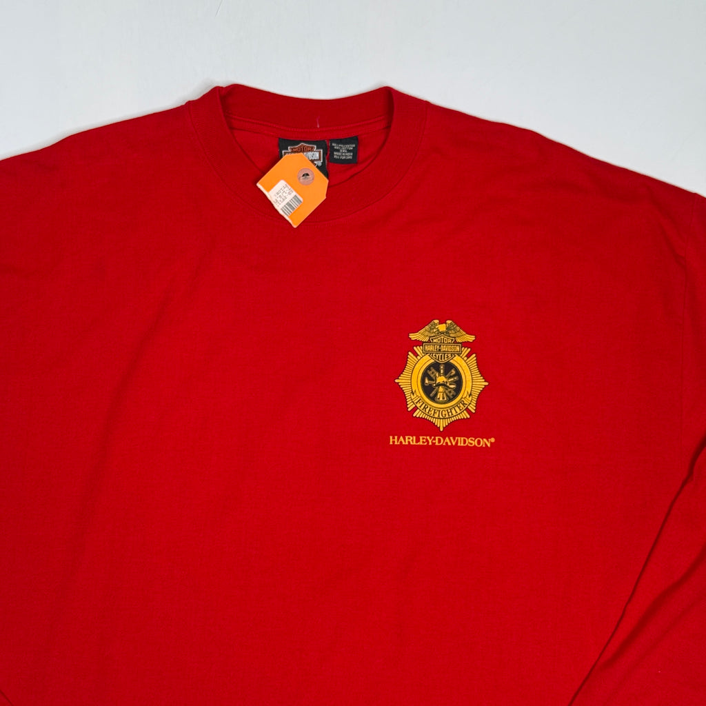 NWT Harley Davidson Fire FIghters L/S T Shirt 3XL Red