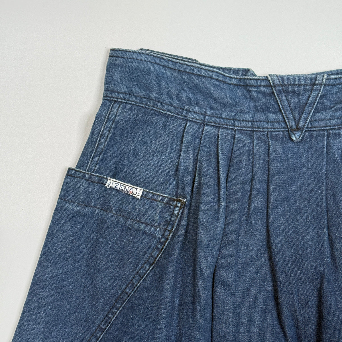 VTG Zena Pleated Denim Maxi Skirt 25" S