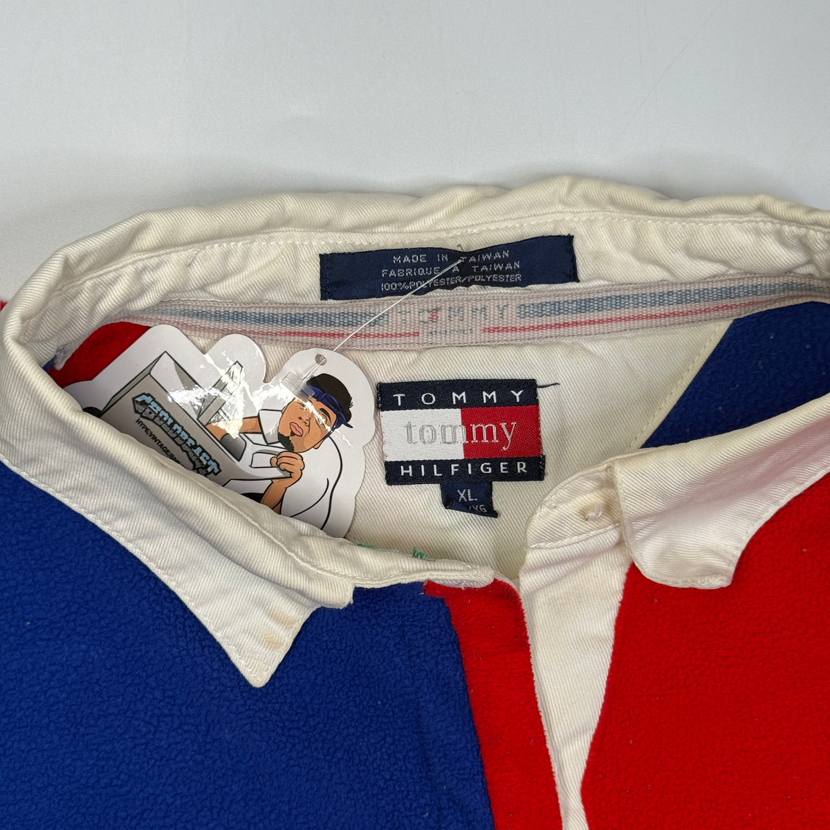 VTG Tommy Hilfiger Colorblock Fleece Polo S Boxy