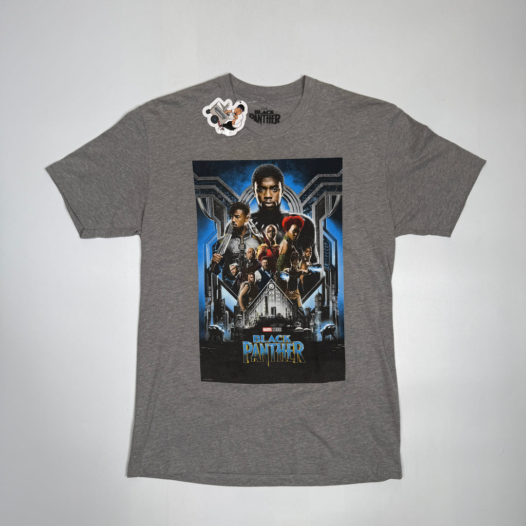 2016 Marvel Black Panther Movie Poster Promo T Shirt M Grey