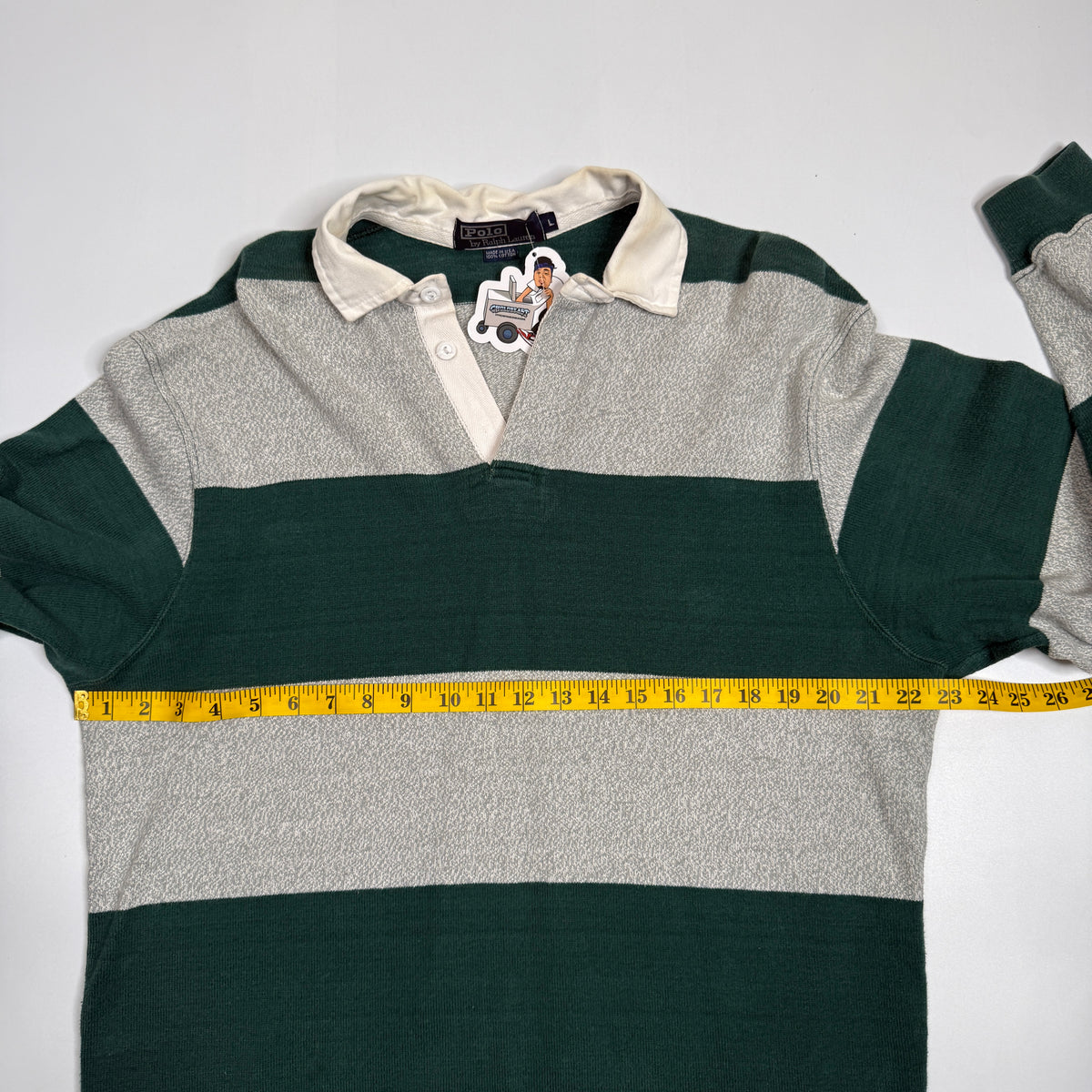 VTG Polo Ralph Lauren Colorblock Striped Rugby Polo L