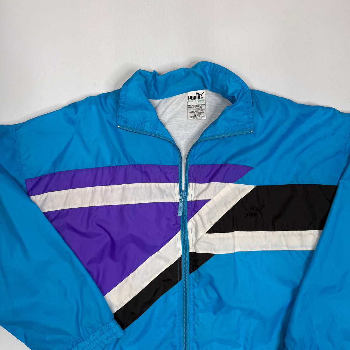 VTG Puma Lined Active Full Zip Windbreaker M