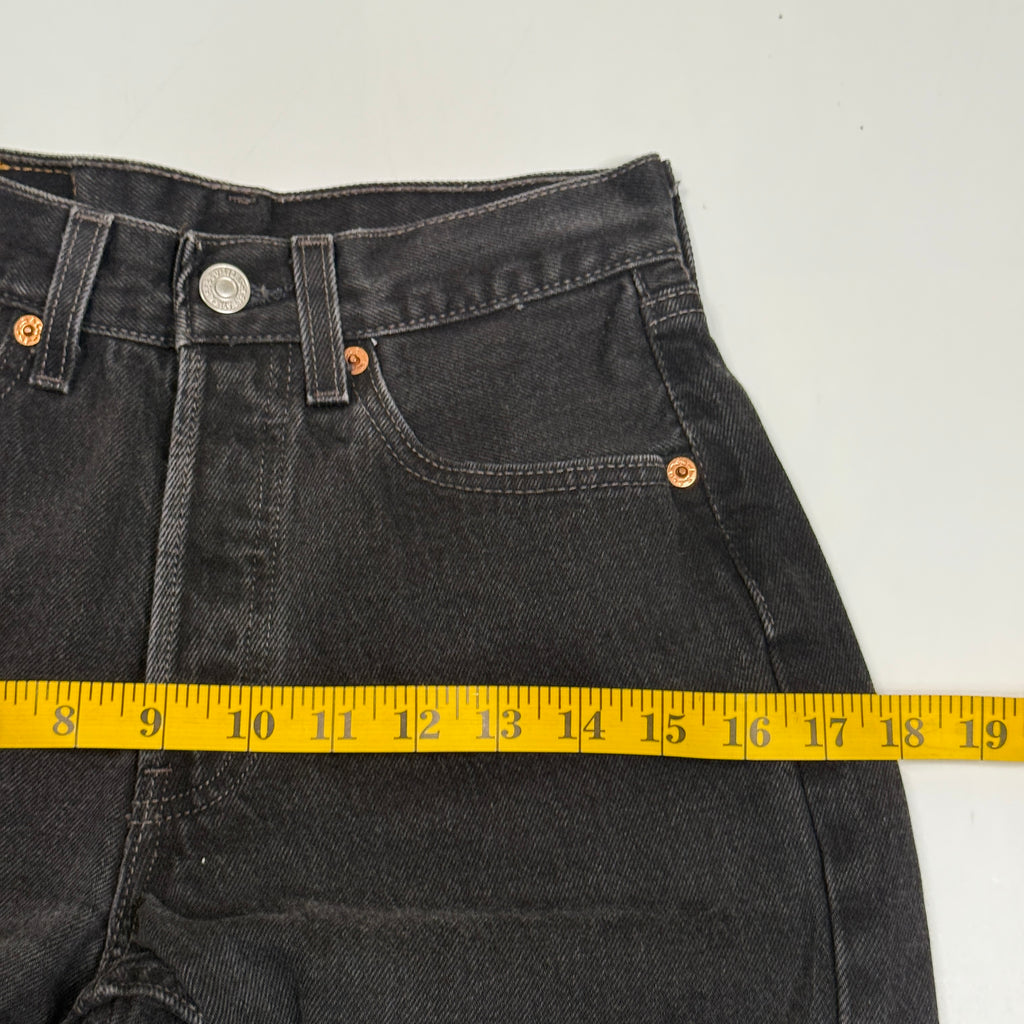 VTG Levis 501 High Rise Straight Leg Jeans 25" XS Black