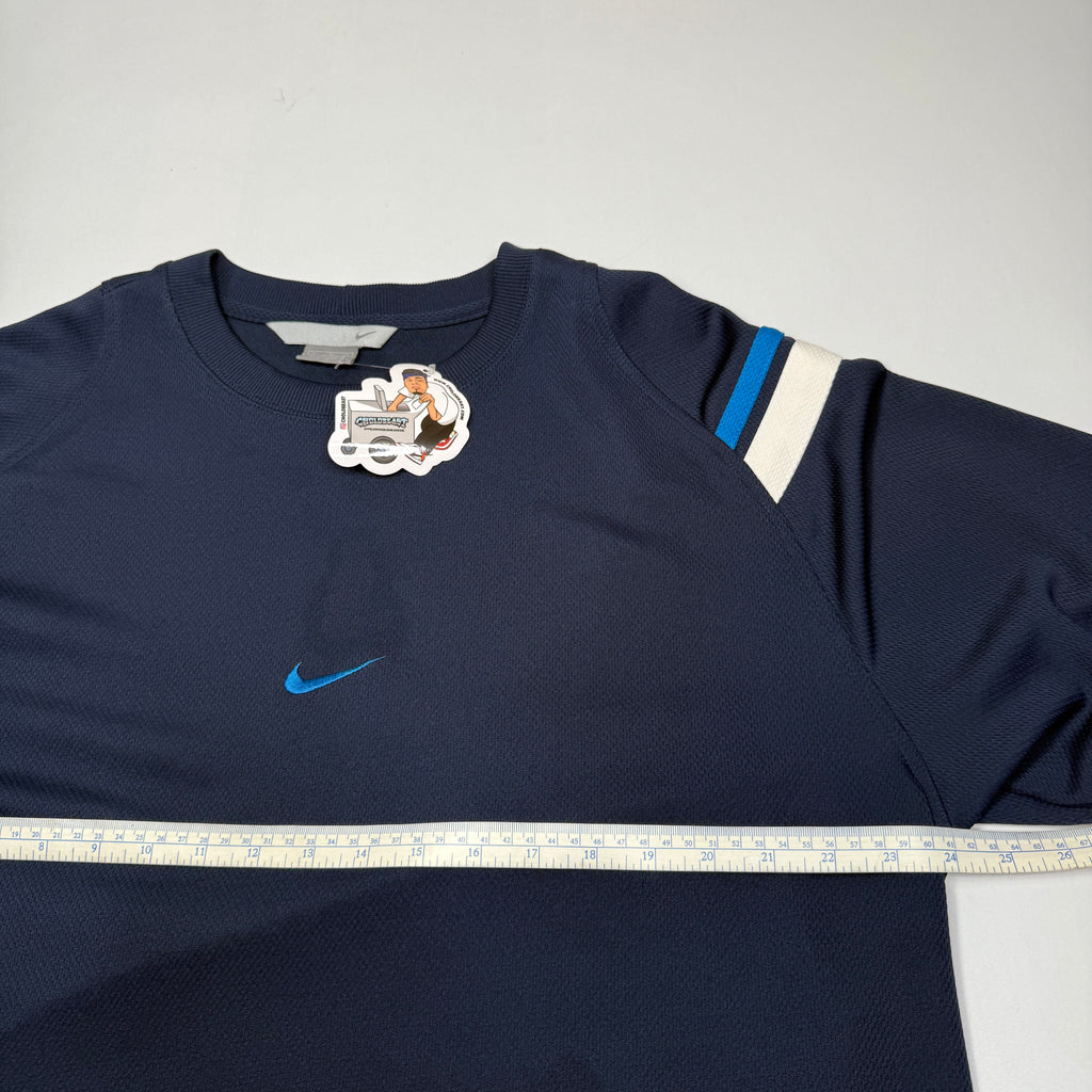 Y2K Nike Center Swoosh T Shirt XL Navy