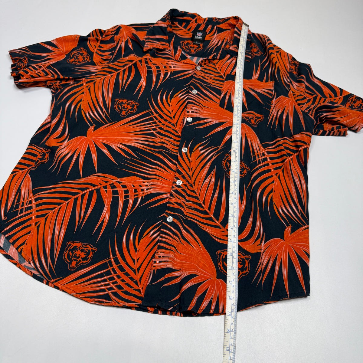 Chicago Bears Tropical Hawaiian Rayon Button Up XL