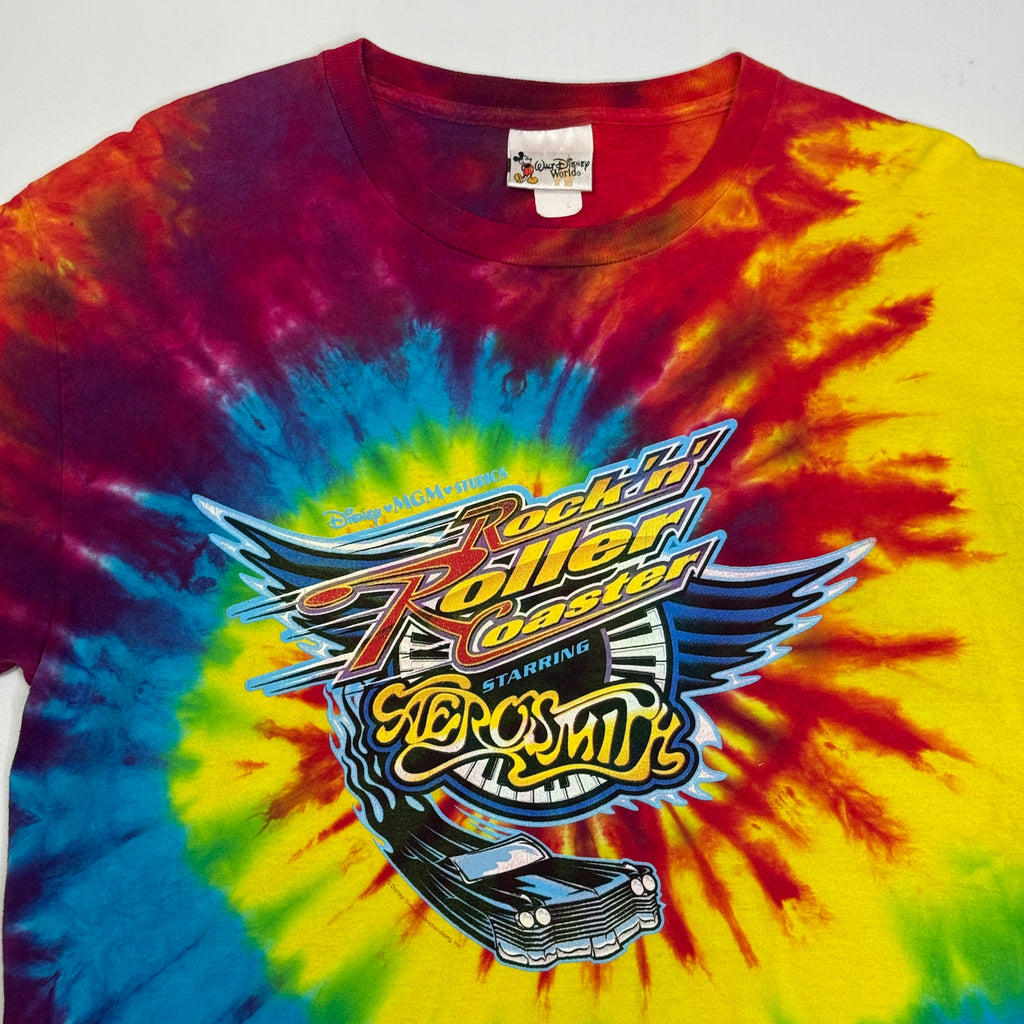 VTG Disney Aerosmith Rock N Roller Coaster Tie Dye L/XL